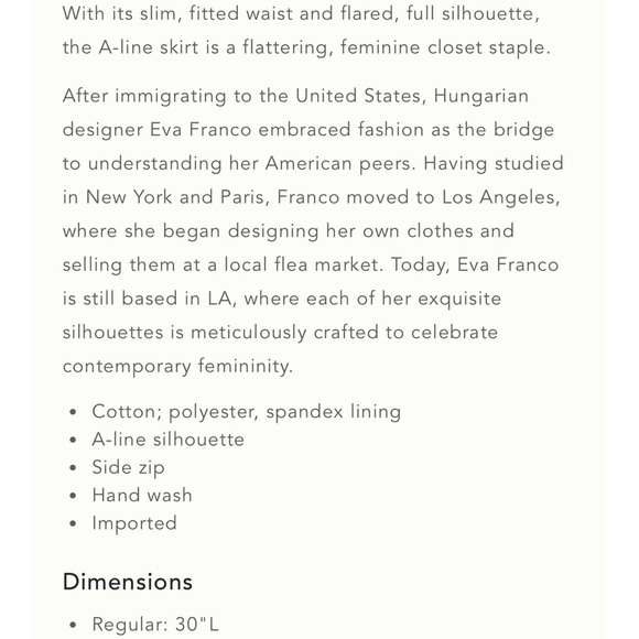 Anthropologie NWT Eva Franco repeating spoon print a-line midi skirt @iamwarrior - Picture 6 of 12